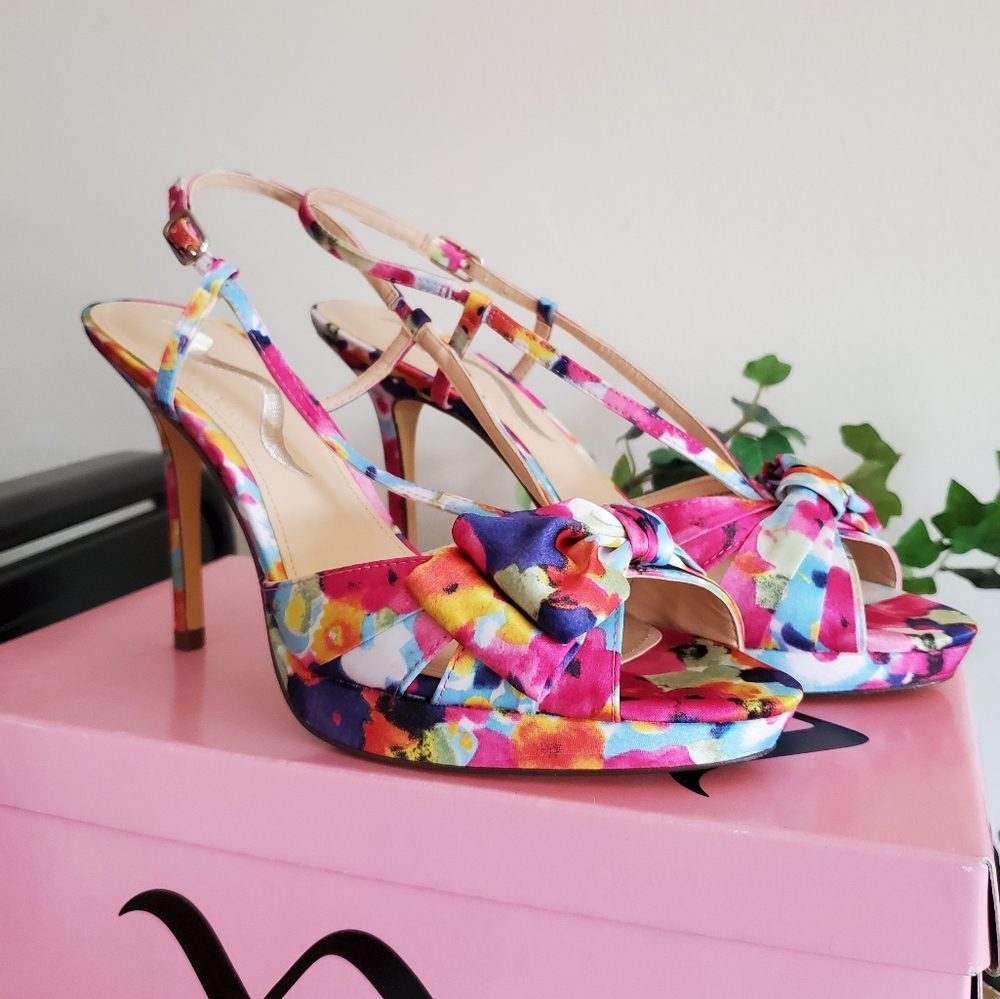 Nina Shoes Felita Floral Slingback Sandal Heel